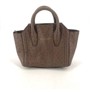 NWT Diane Von Furstenberg Embossed Ostrich Mushroom Satchel Stella mini Bag